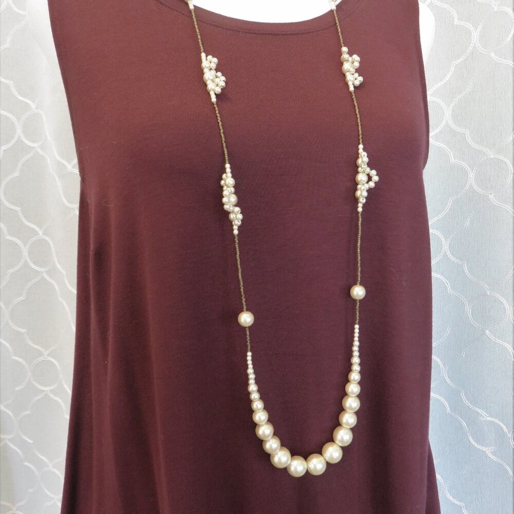 Long Faux Pearl Necklace............726